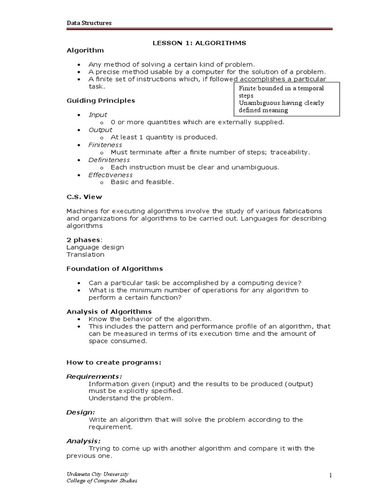 Module 1 (Algorithms) | PDF | Algorithms | Computer Program