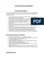 Primeros Auxilios en Caso de Quemaduras