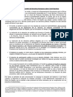Traduccion Resolucion Del Comite Derechos Humanos ONU Sobre Admision Queja Jordi Sanchez