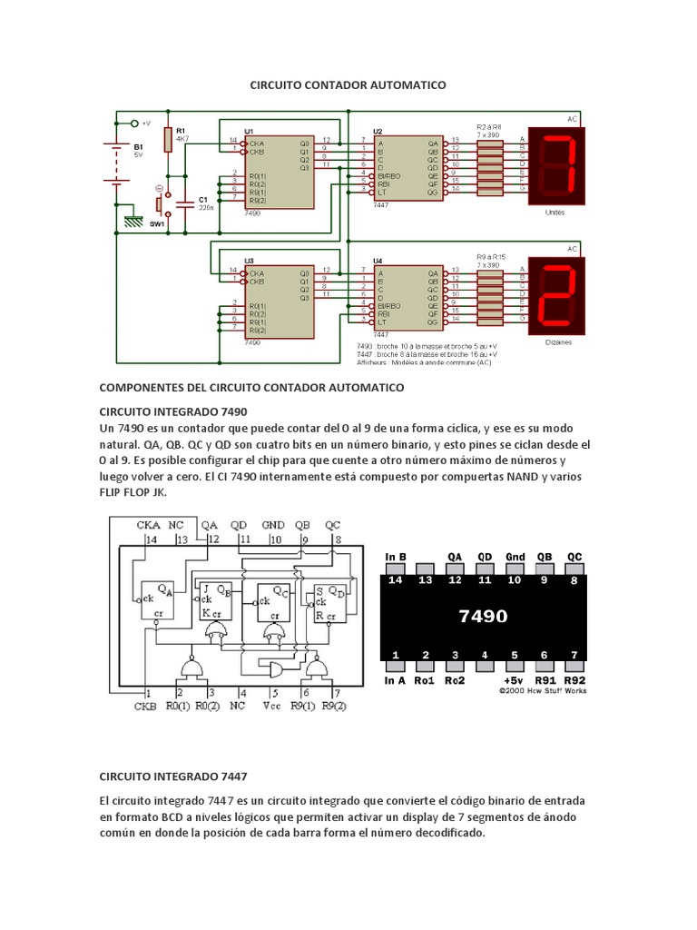 Proyecto Circuito Contador Automatico Pdf Diodo Emisor De Luz