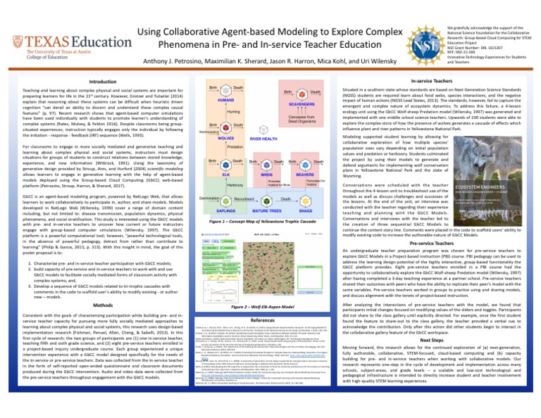 SITE 2018 Poster PDF Agent Based Model Project Based Learning