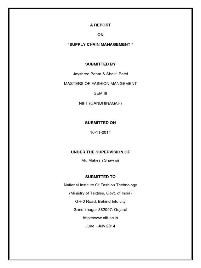 Supply Chain Management Insights Report | PDF | Supply Chain Management ...