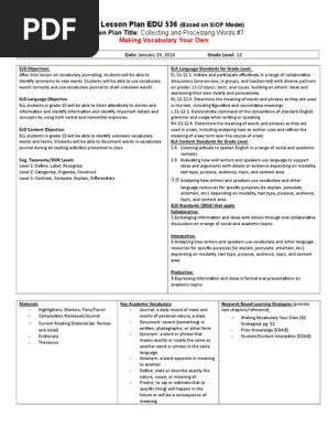 mini lesson plan 1