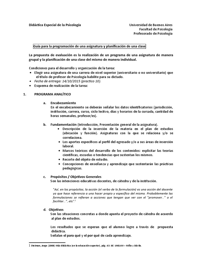 Guía para Programación de Asignaturas | PDF | Plan de estudios | Evaluación