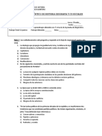 2° Prueba Diagnóstico de Historia Geografia y CS Sociales