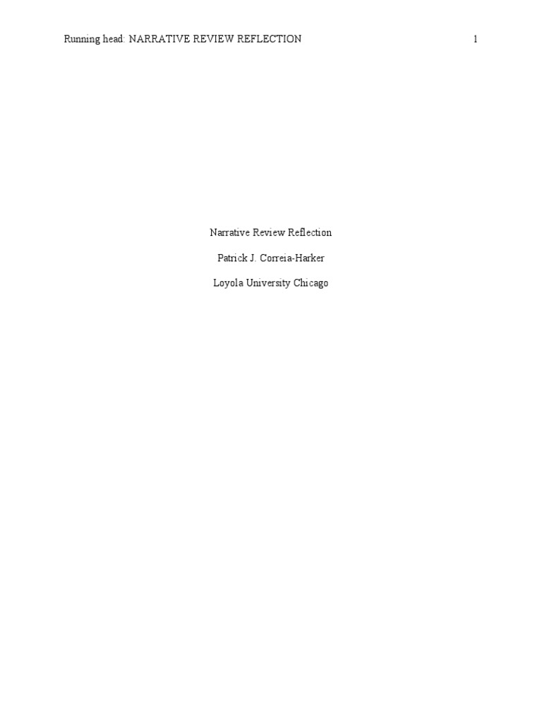 Narrative Review Reflection | PDF