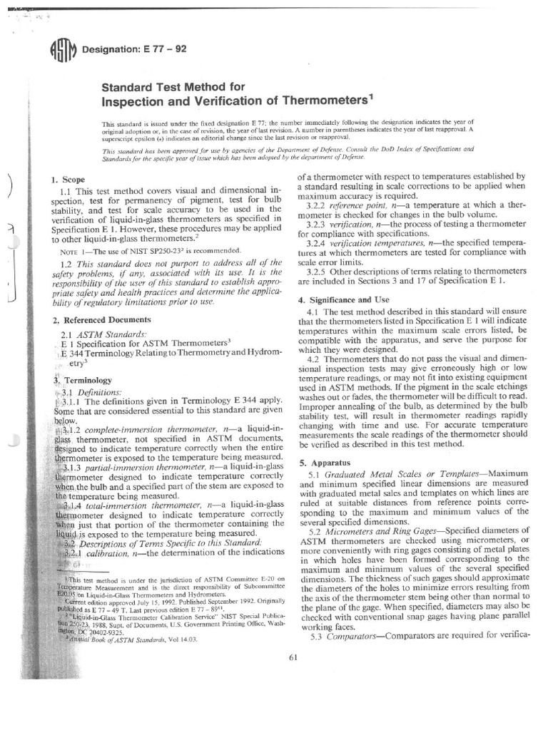 2 ASTM E 77 92 Standart Test Method for Inspection and Verification of