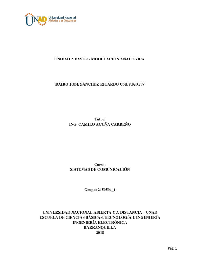 Fase2 Modulación Análogica Descargar gratis PDF Modulación de