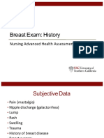 Breast Exam: History: Nursing Advanced Health Assessment