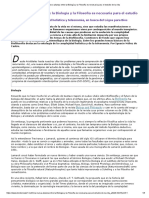 Una Nueva Alianza Entre La Biología y La Filosofía Es Necesaria para El Estudio de La Vida