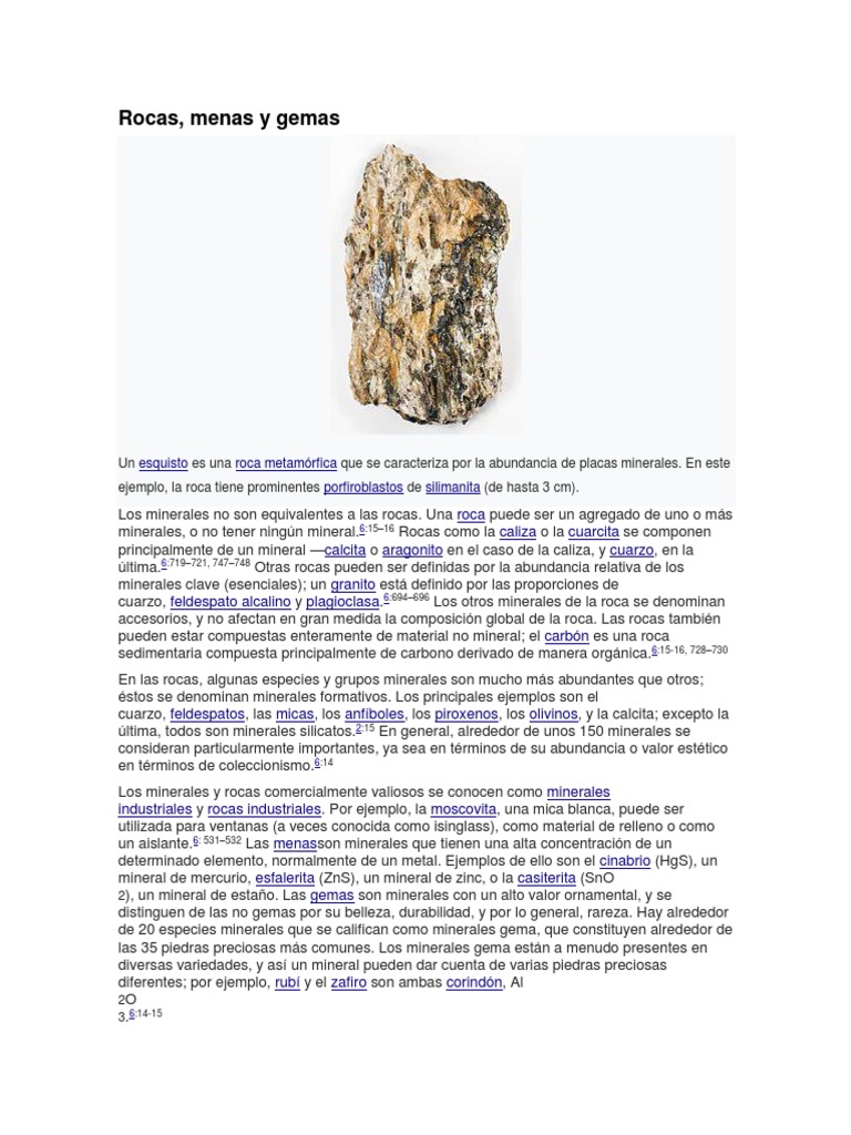 Rocas, PDF, Minerales