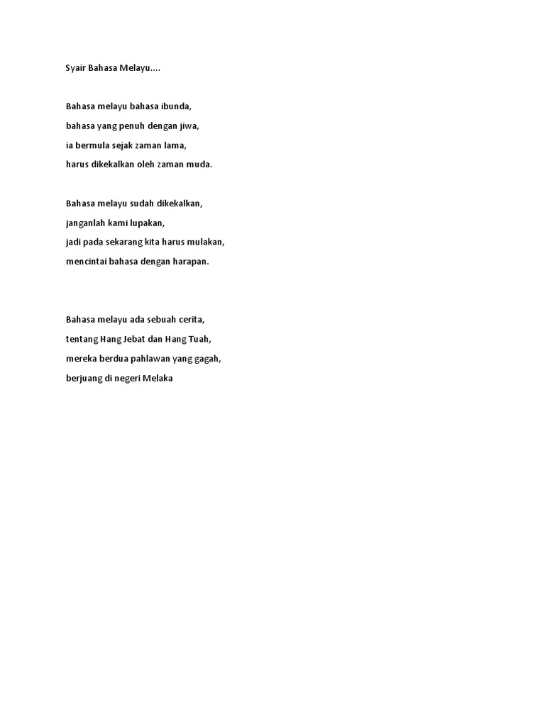 Syair Bahasa Melayu | PDF