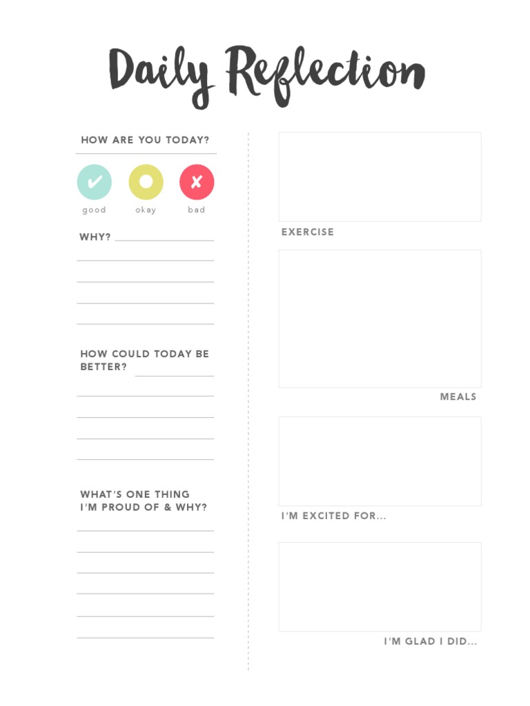 Daily Reflection Journal Template | PDF | Career & Growth | Lifestyle