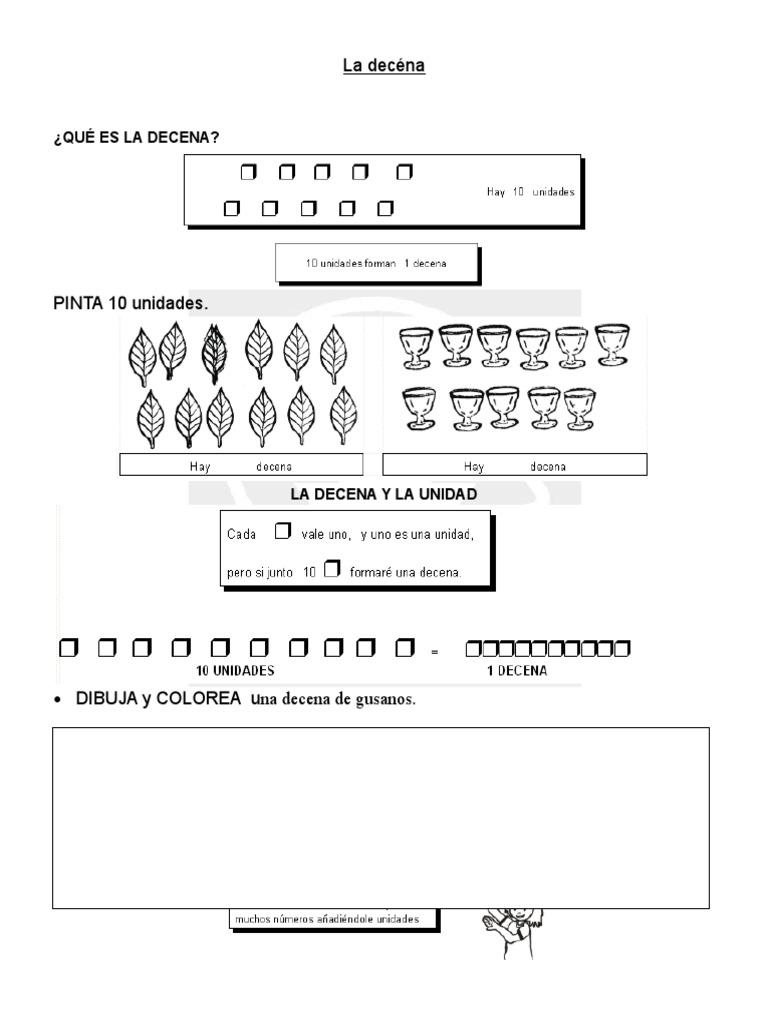 Actividades sobre la decena para niños | PDF | Enseñanza de matemática ...