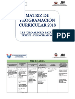 Matriz de Programación Curricular 2018: I.E.I "Ciro Alegría Bazán" Perené - Chanchamayo
