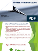 Written Communication: Presented By: Sarika R. Kangane