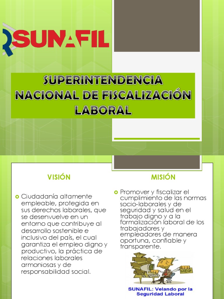 Misión y Visión de SUNAFIL | PDF | Derecho laboral | Gestión de ...