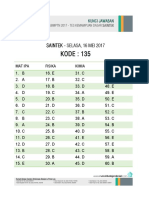 Kunci Jawaban SBMPTN 17 TKD Saintek - Kode 135