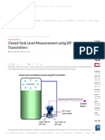 Closed Tank Level Measurement Using DP Transmitters Instrumentation Tools