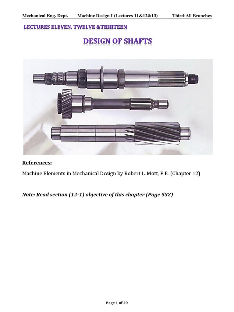 Shaft Design Procedure and Analysis | PDF | Gear | Stress (Mechanics)