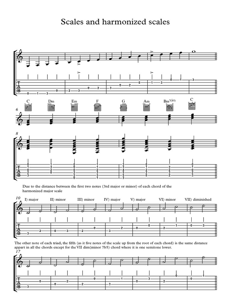 Scales and Harmonized Scales - Full Score | PDF | Accord (Musique ...