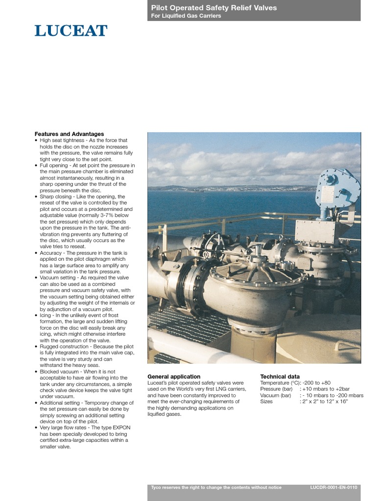 LNG Carrier Safety Relief Valves | PDF | Valve | Vacuum