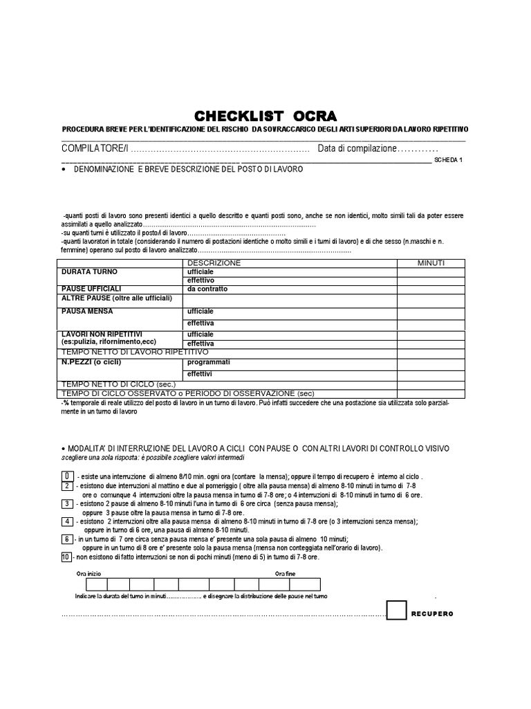 243-Checklist Ocra PDF | PDF