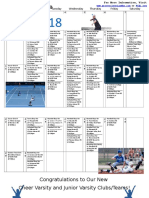 Sports Calendar April 2018