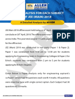 JEE Main 2018 Paper Analysis