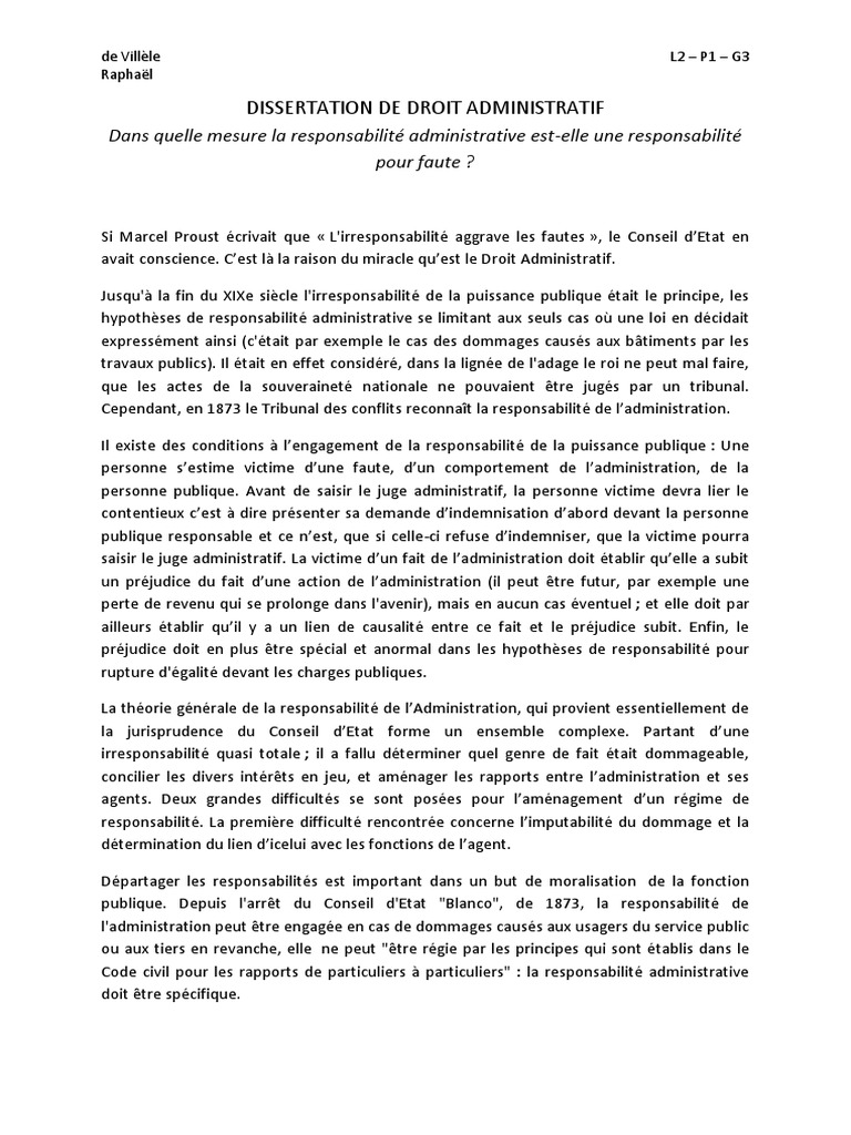 Principe De Légalité Droit Administratif Dissertation Pdf Dissertation: La Responsabilité Administrative | PDF | Loi | État