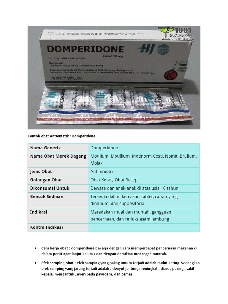 Contoh Obat Antiemetik | PDF