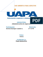 Administración de Empresa I. Tarea 6