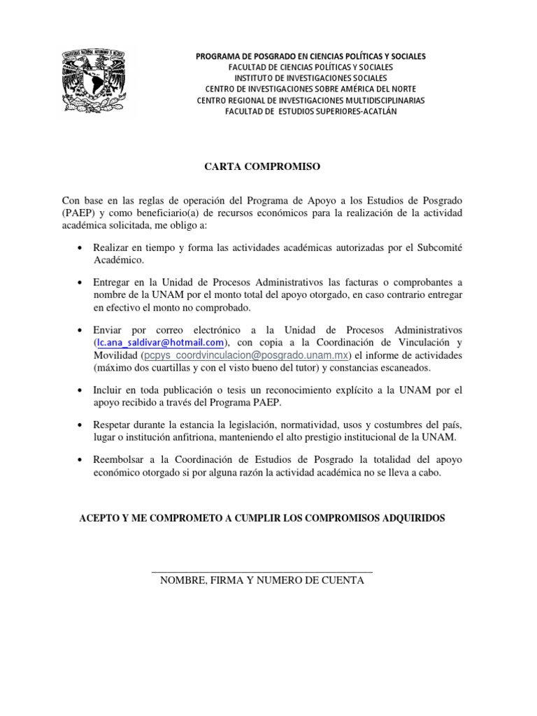 Carta Compromiso PDF