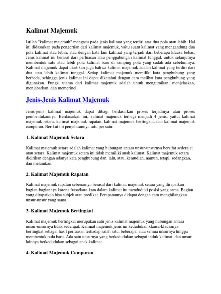 Kalimat Majemuk Pdf