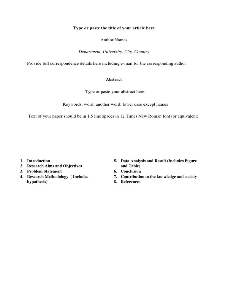 Academic Paper Structure Guide | PDF