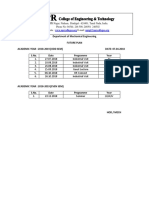 Department of Mechanical Engineering Future Plan ACADEMIC YEAR: 2018-2019 (ODD SEM) DATE: 07.04.2018 S.No. Date Programme Year