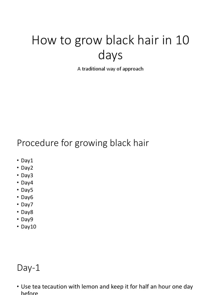 How To Grow Black Hair In 10 Days PDF