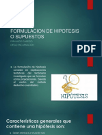 Formulacion de Hipotesis o Supuestos