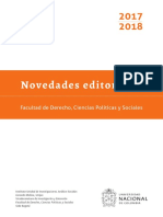 Novedades Editoriales 2017-2018. Facultad de Derechos, Ciencias Políticas y Sociales