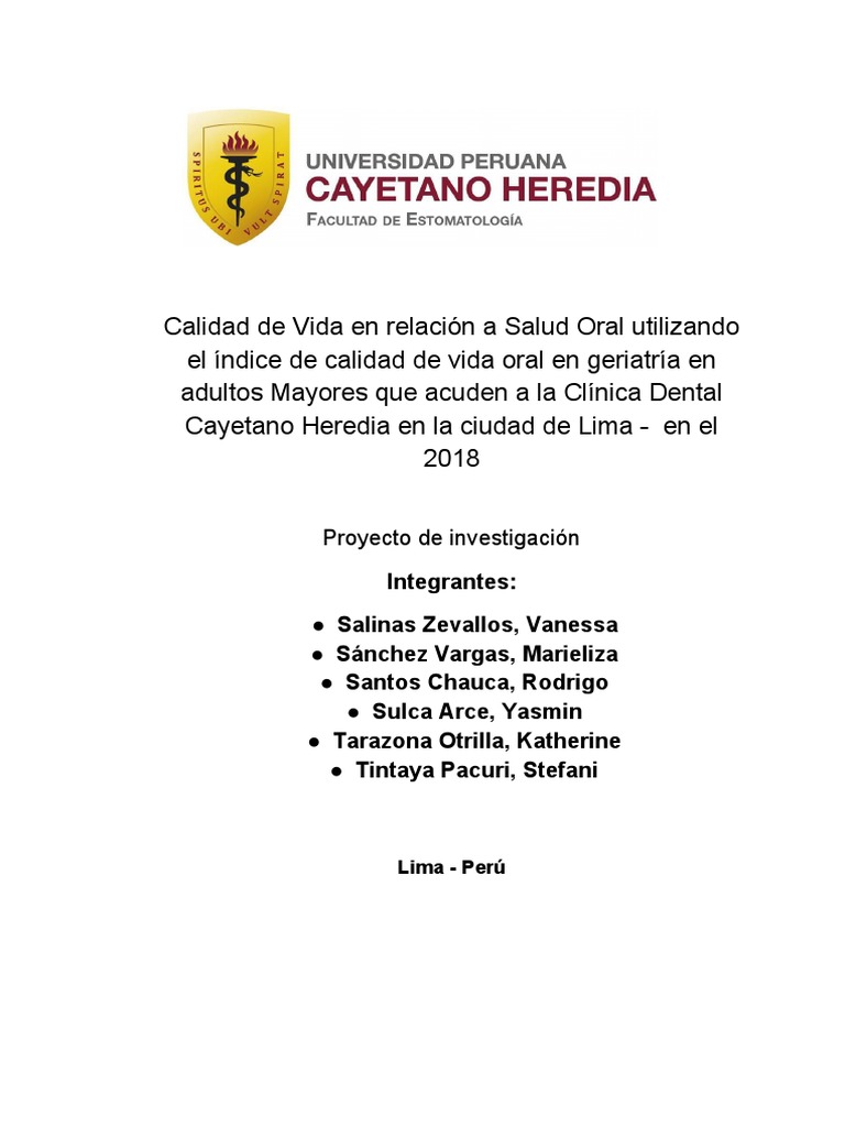 Calidad de Vida en Relación A Salud Oral Utilizando El Índic | PDF ...