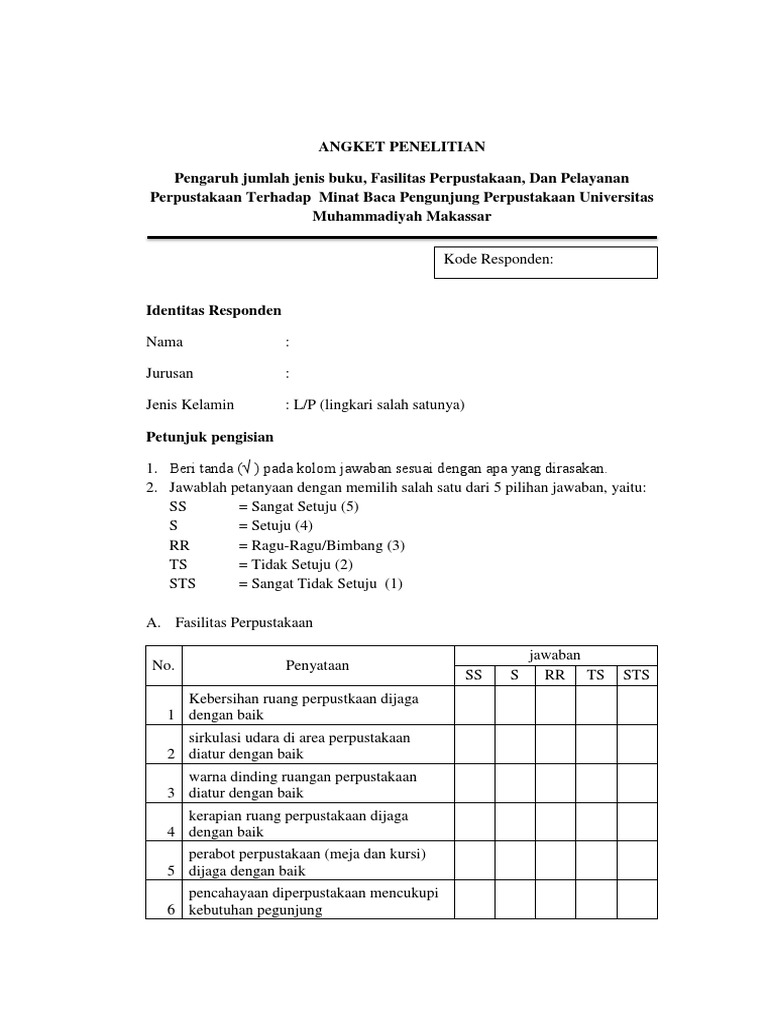 Angket Penelitian | PDF