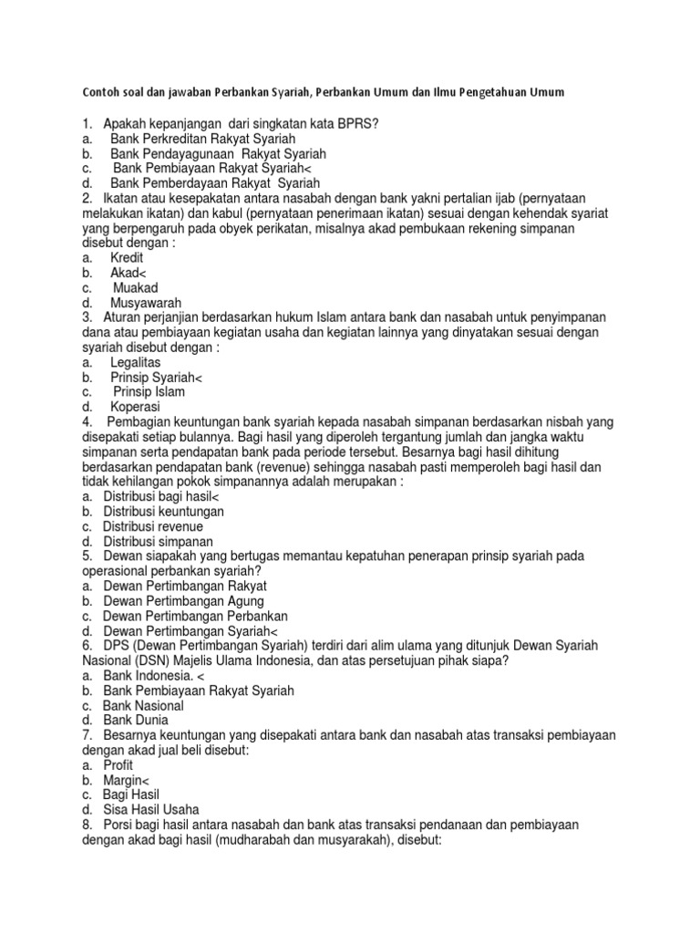 Contoh Soal Dan Jawaban Tentang Pegadaian Gysna ID