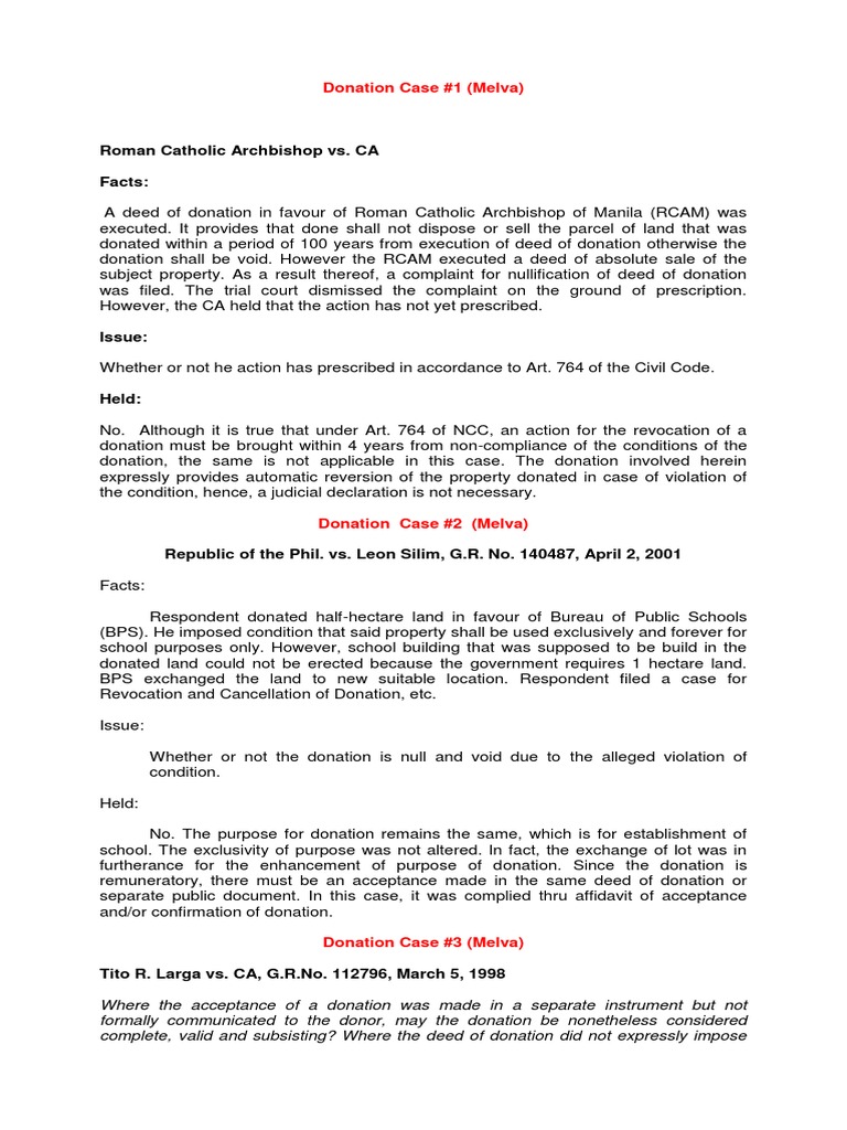 Digested Cases in Civil Law PDF Statute Of Limitations Ownership