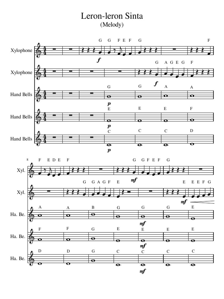 LeronLeron Sinta Melody SCORE PDF Musical Instruments Percussion