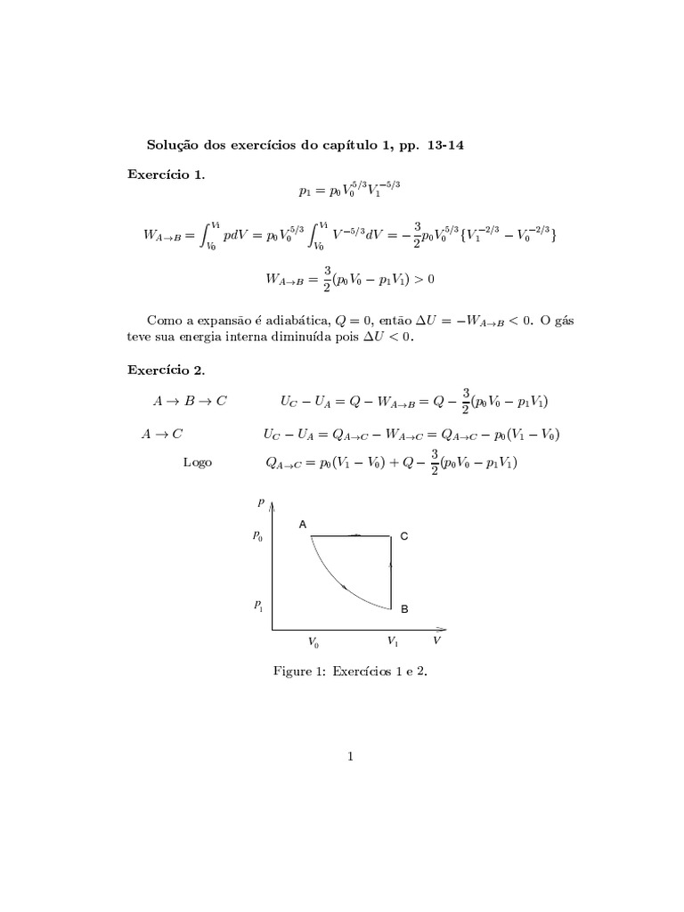 Resolucao Termodinamica Mario Jose De Oliveira Cap 1 8 Pdf