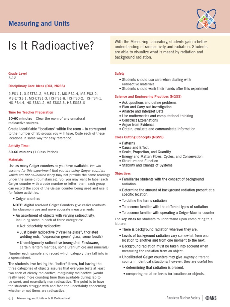 Understanding Background Radiation Lab | PDF | Radioactive Decay ...
