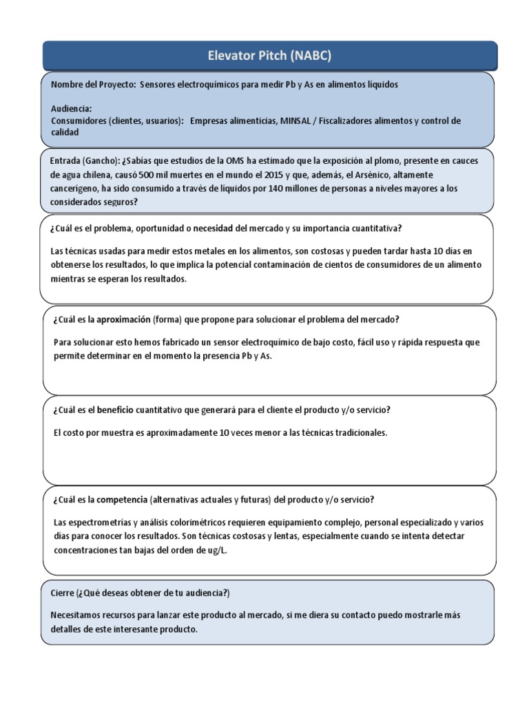 Sensores NABC para medir metales en alimentos | PDF