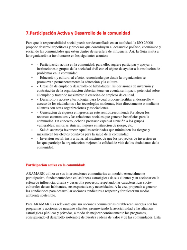 Participación Activa en la Comunidad | PDF | Responsabilidad social ...