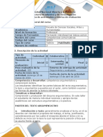 Guía de Actividades y Rúbrica de Evaluación Taller 4. Comprensión y Producción Del Discurso Argumentativo