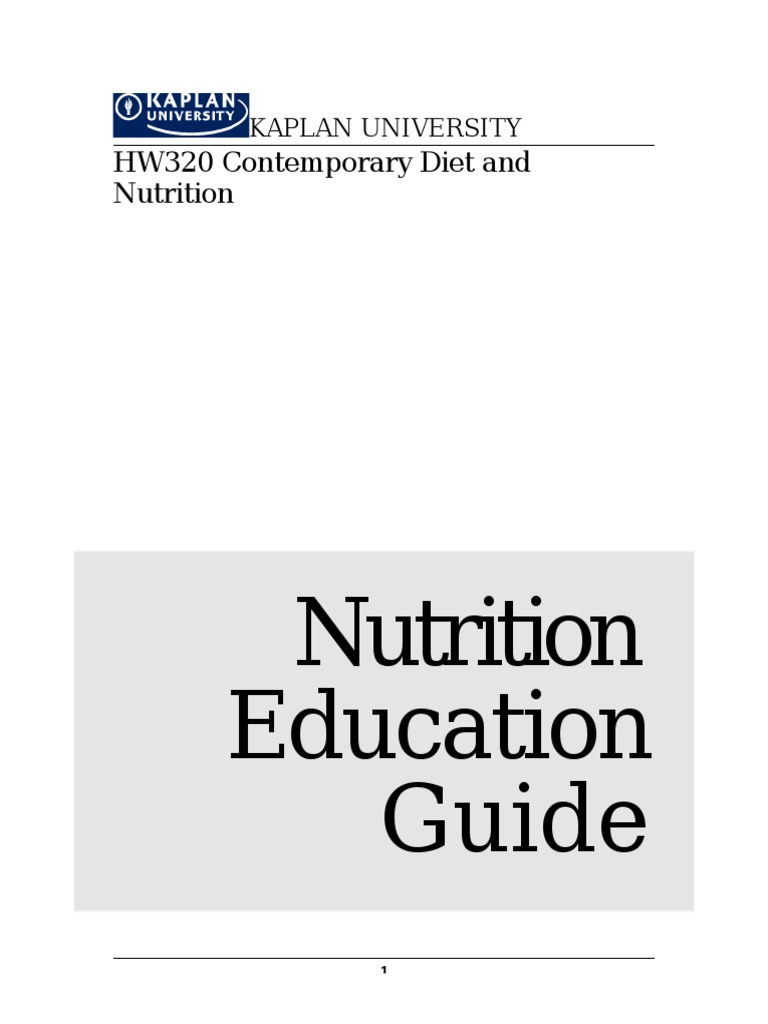 Nutrition Education Guide: HW320 Contemporary Diet and Nutrition | PDF ...